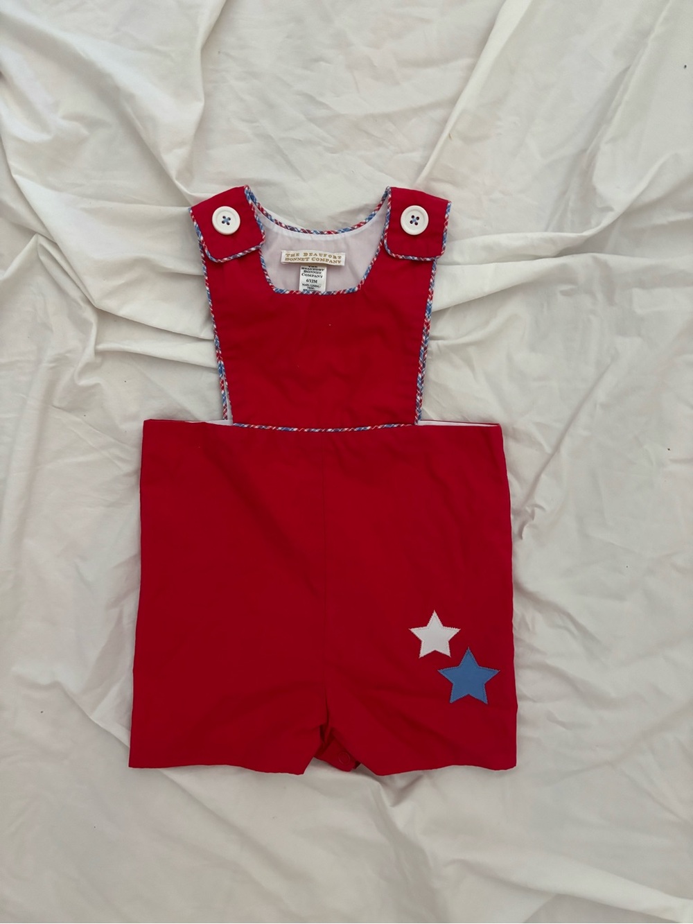 The Beaufort Bonnet Company Red Jon Jon (shortall romper)